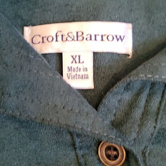 💙3 for $30💙 NWT Croft & Barrow Suede-Like Button Down Shirt SUPER SOFT - Picture 3 of 7